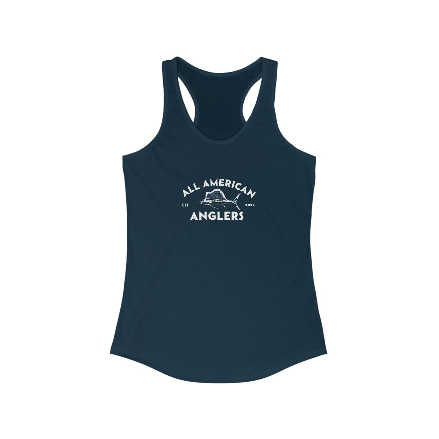 Women's Classic Fit Racerback Tank Top - White Logo