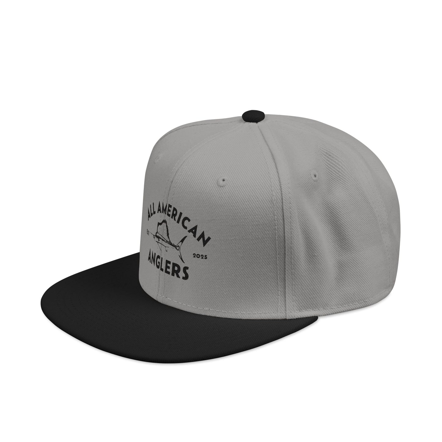 Embroidered Snapback Hat - Black Logo