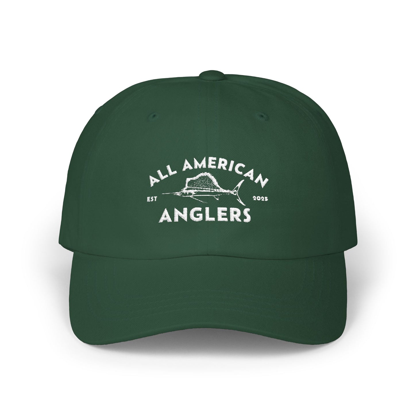 Embroidered Classic Adjustable Hat - White Logo