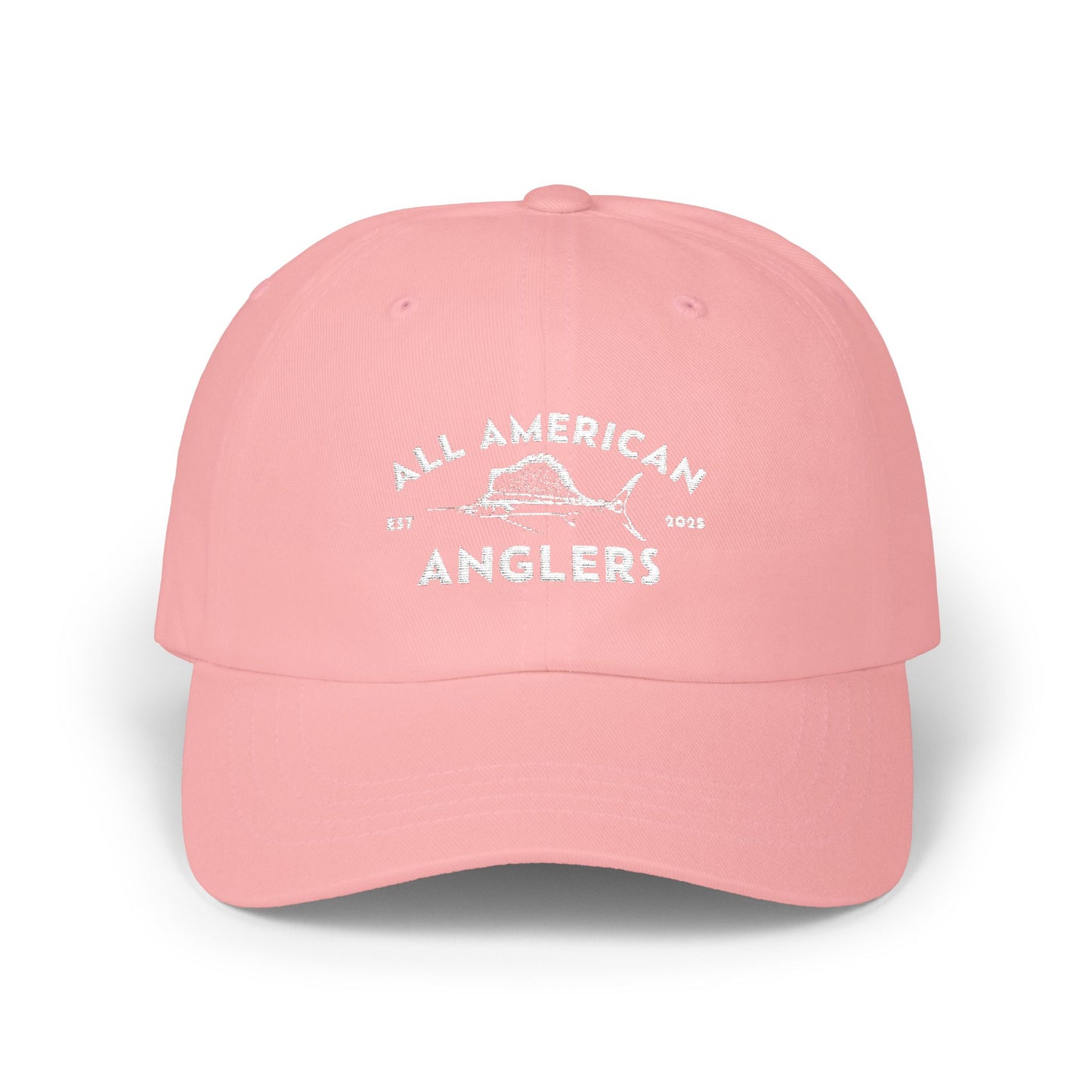Embroidered Classic Adjustable Hat - White Logo