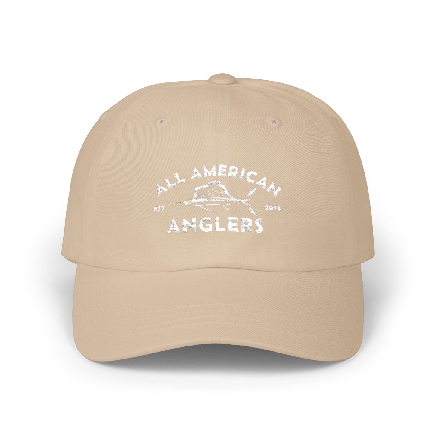 Embroidered Classic Adjustable Hat - White Logo
