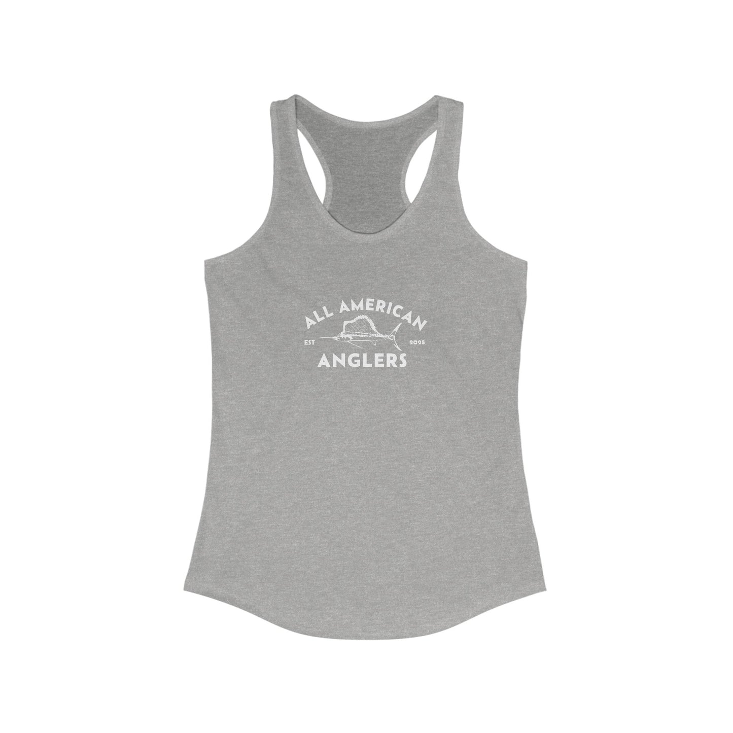 Women's Classic Fit Racerback Tank Top - White Logo