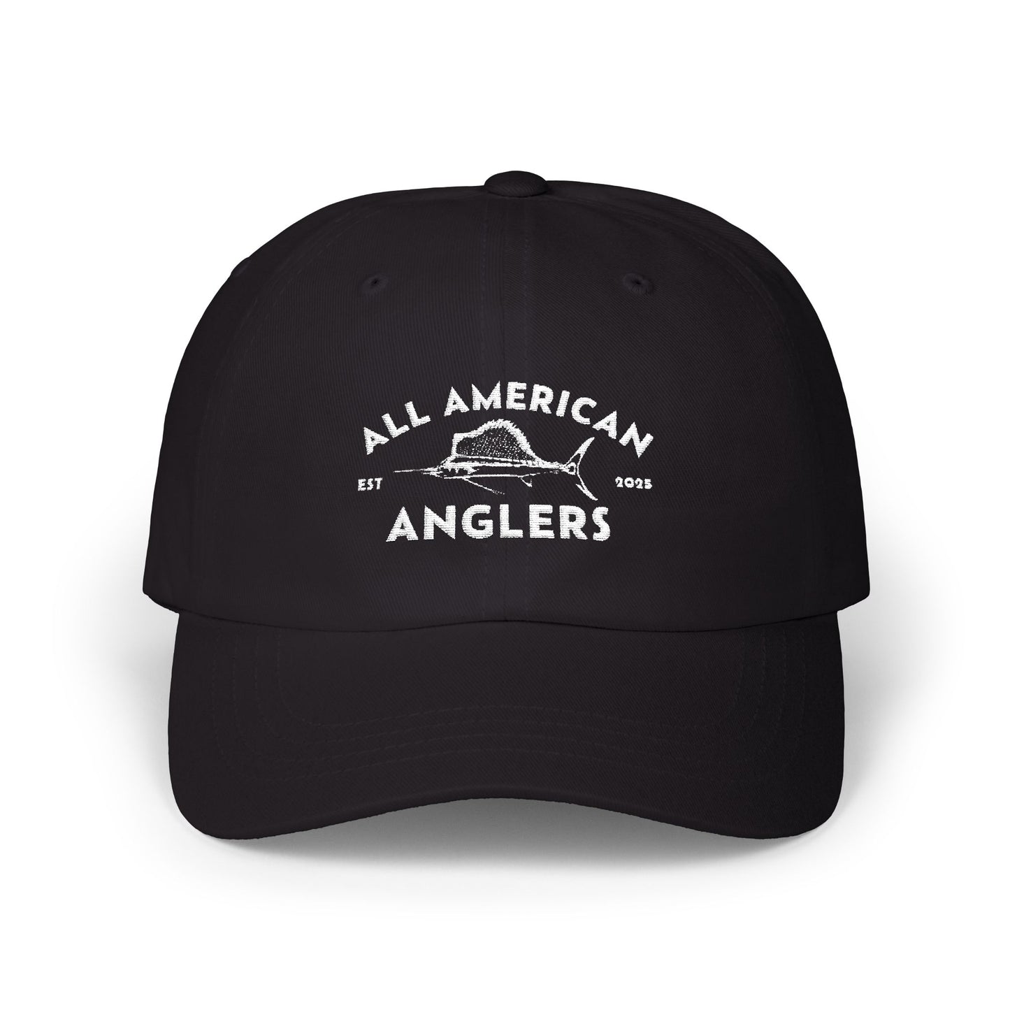 Embroidered Classic Adjustable Hat - White Logo