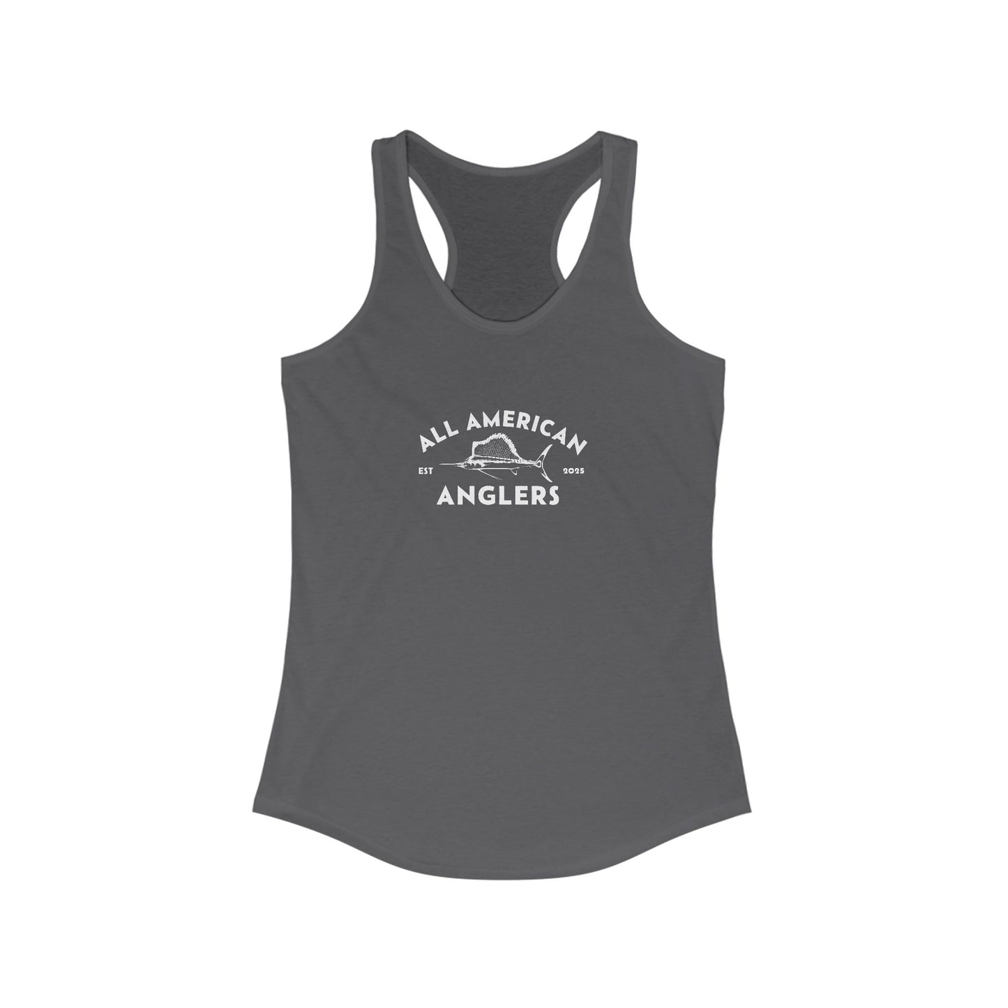 Women's Classic Fit Racerback Tank Top - White Logo