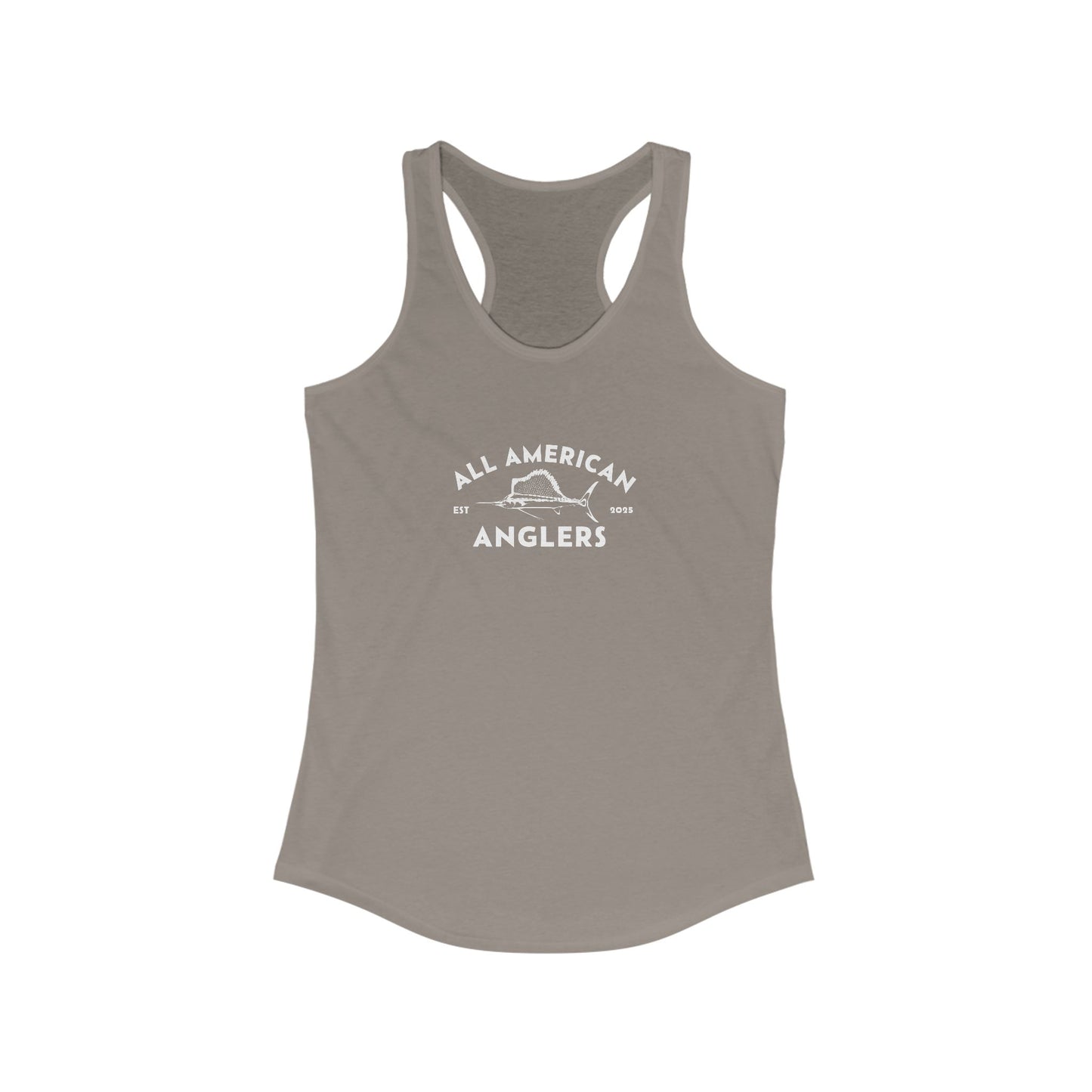 Women's Classic Fit Racerback Tank Top - White Logo