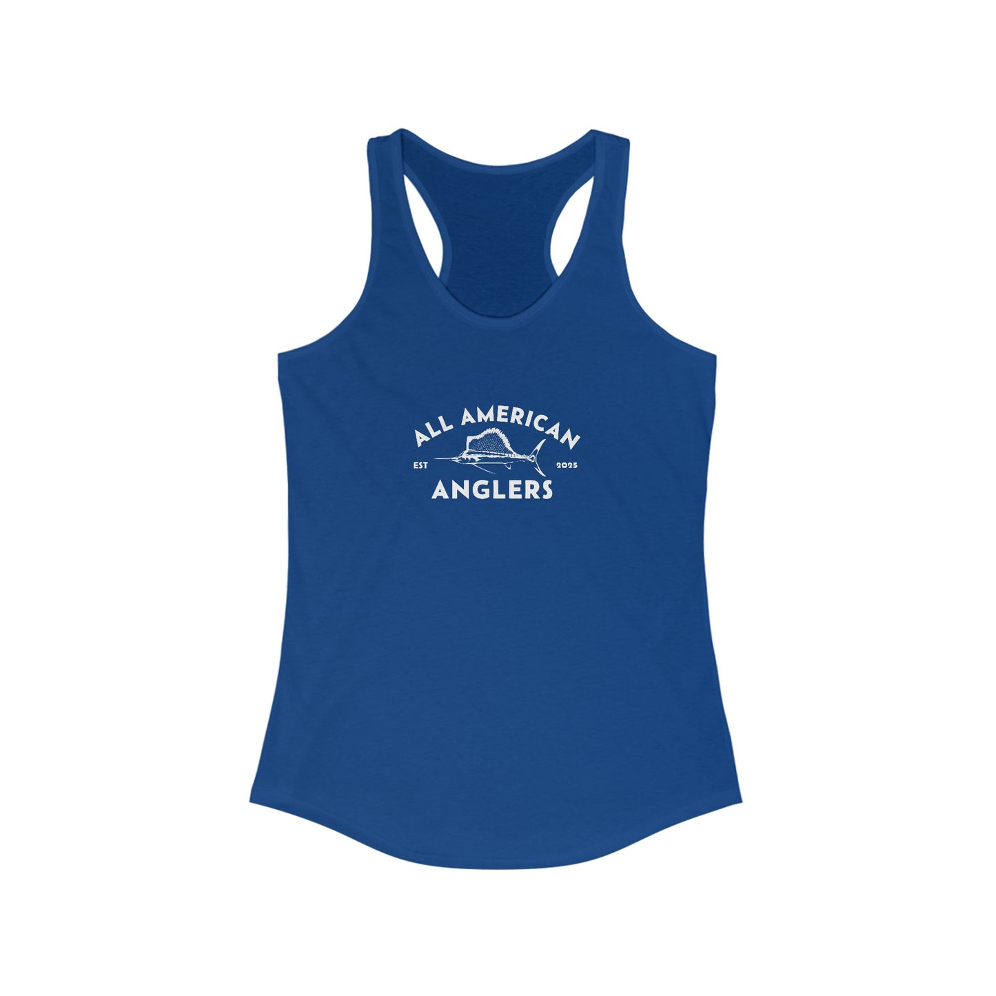 Women's Classic Fit Racerback Tank Top - White Logo
