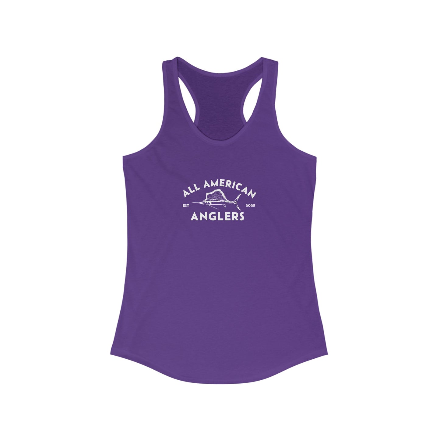 Women's Classic Fit Racerback Tank Top - White Logo