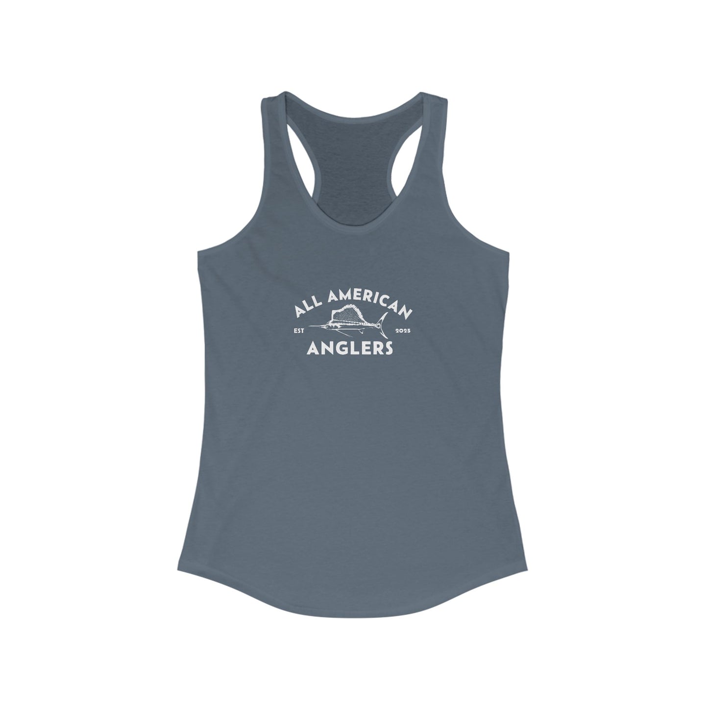 Women's Classic Fit Racerback Tank Top - White Logo