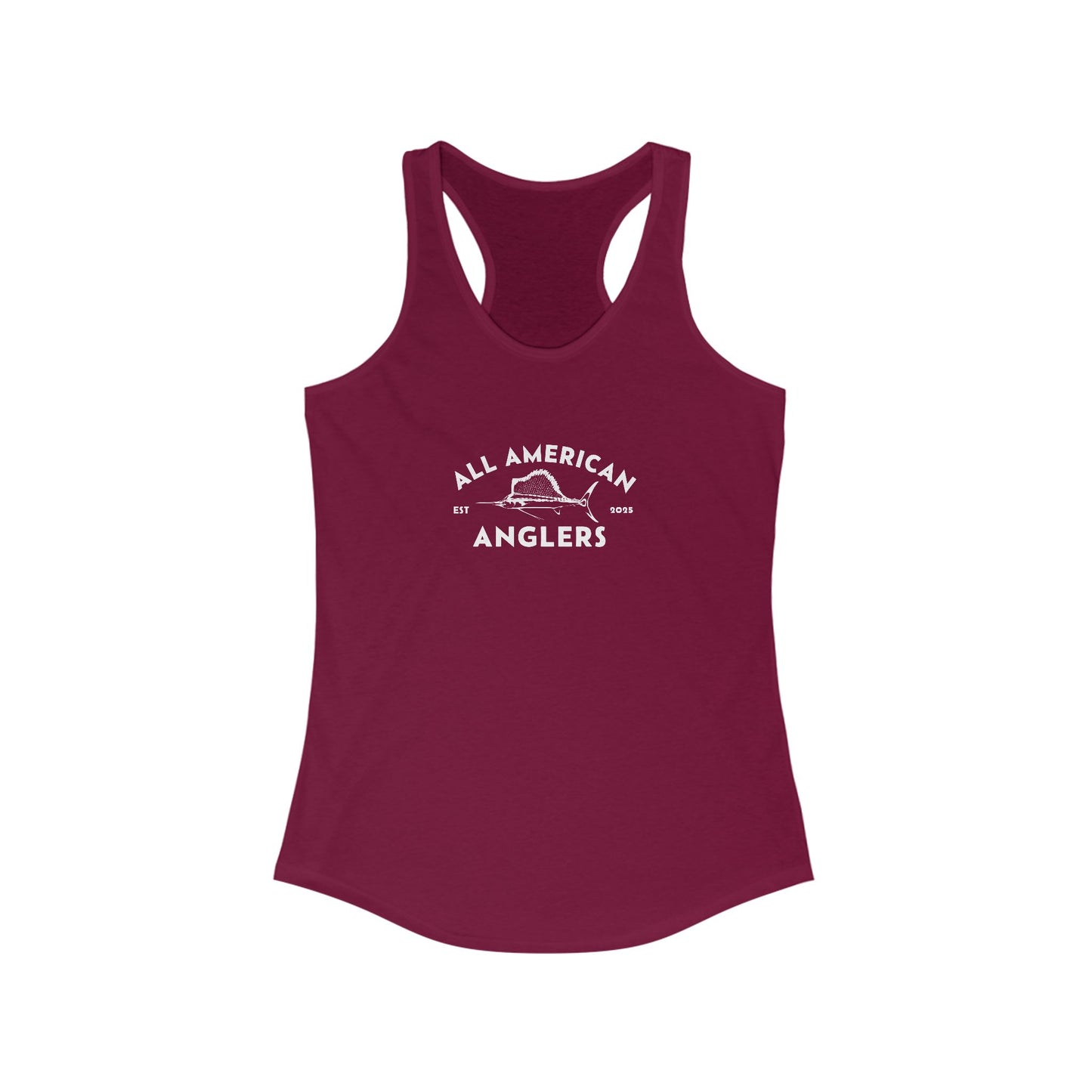 Women's Classic Fit Racerback Tank Top - White Logo
