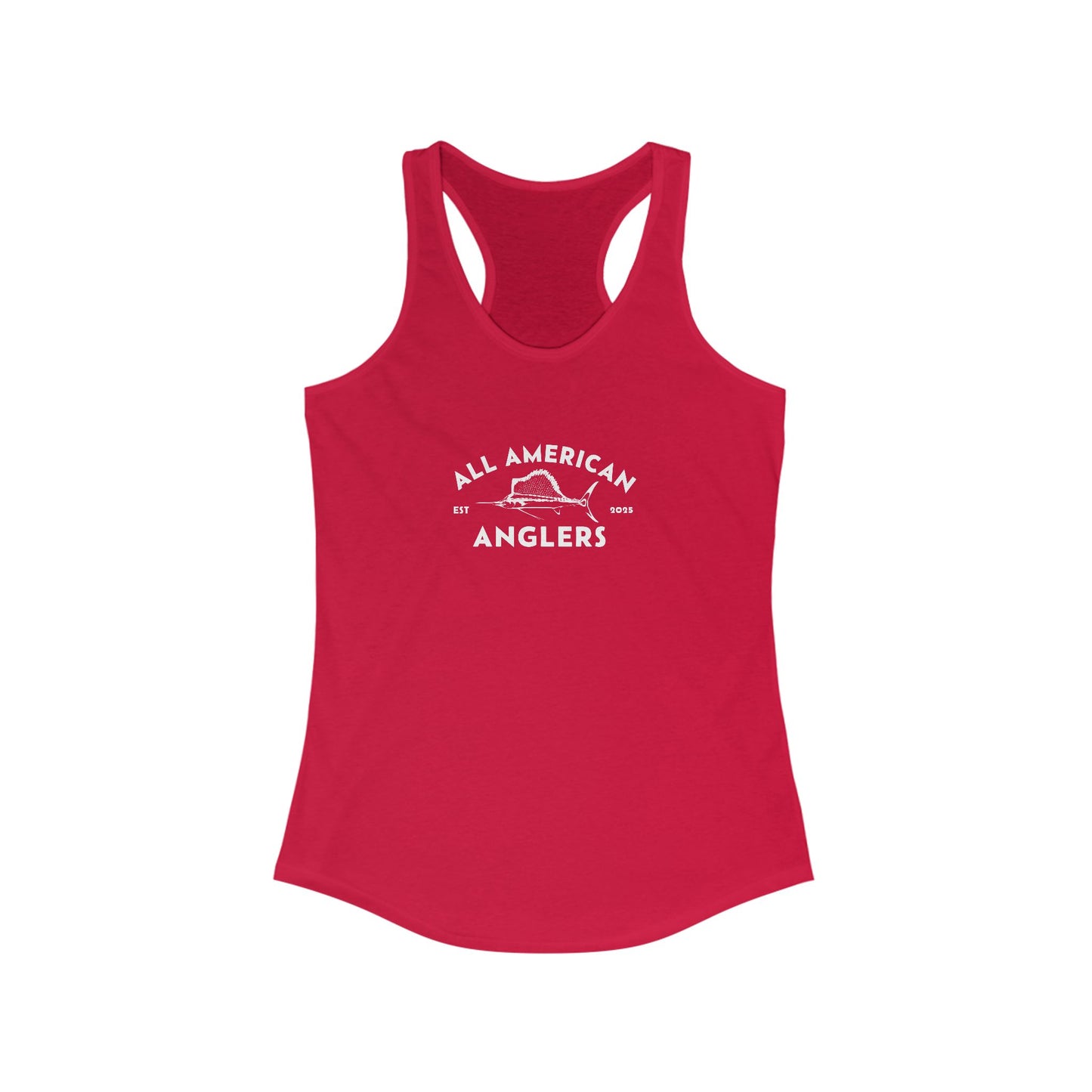 Women's Classic Fit Racerback Tank Top - White Logo