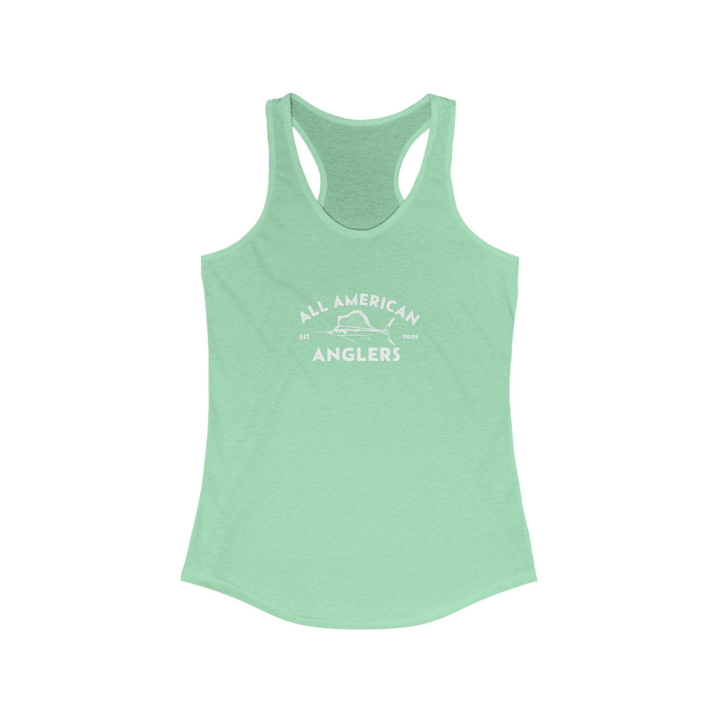 Women's Classic Fit Racerback Tank Top - White Logo