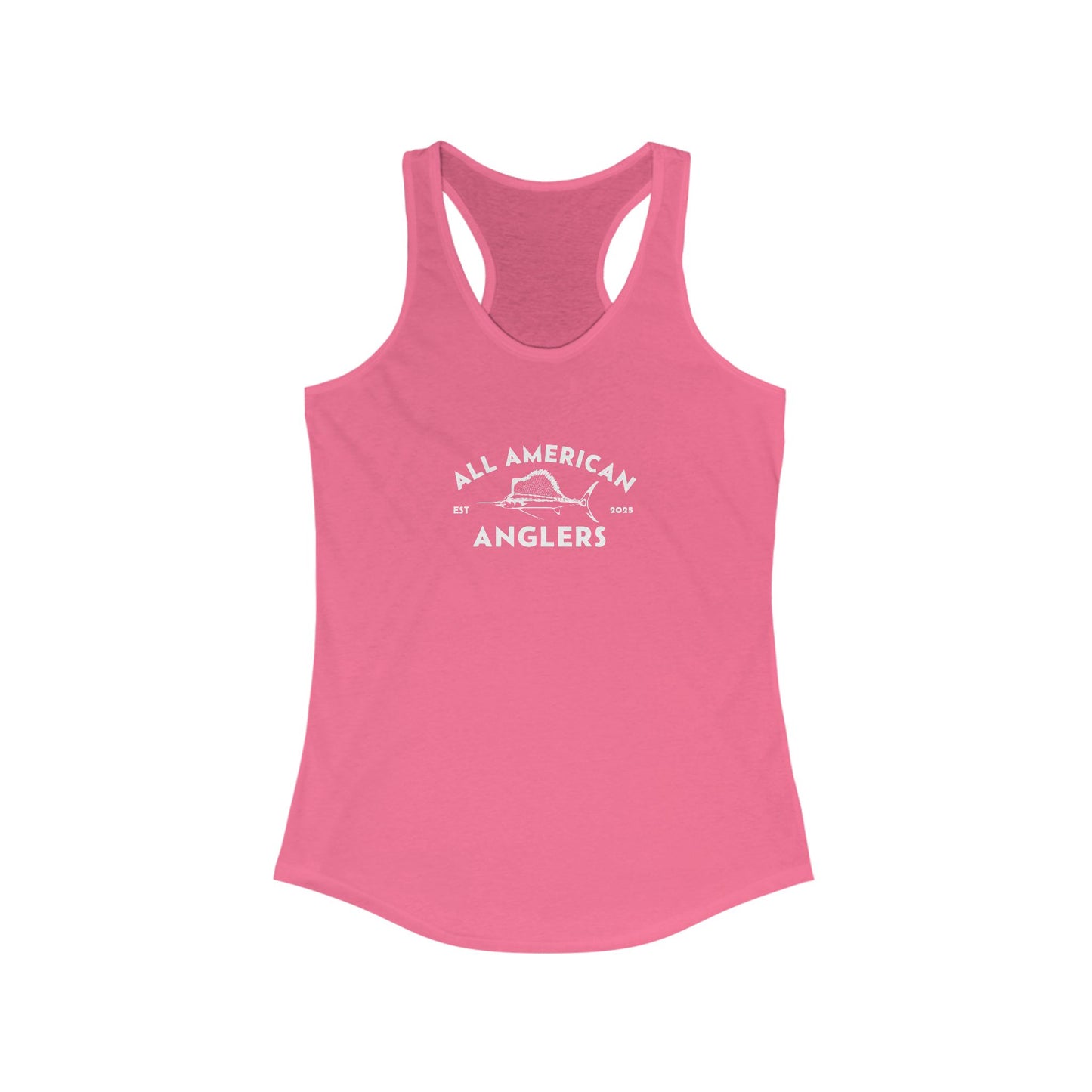 Women's Classic Fit Racerback Tank Top - White Logo