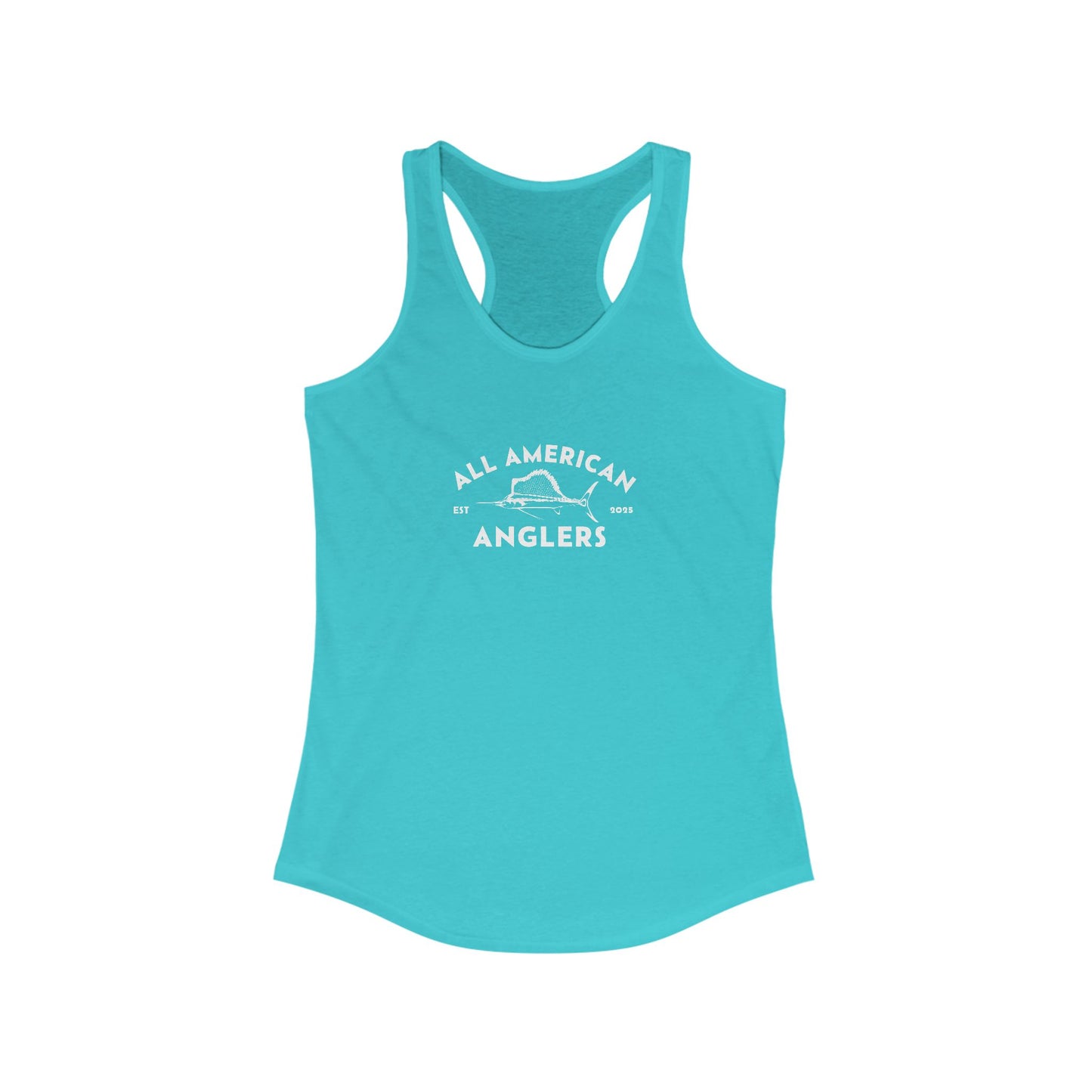 Women's Classic Fit Racerback Tank Top - White Logo
