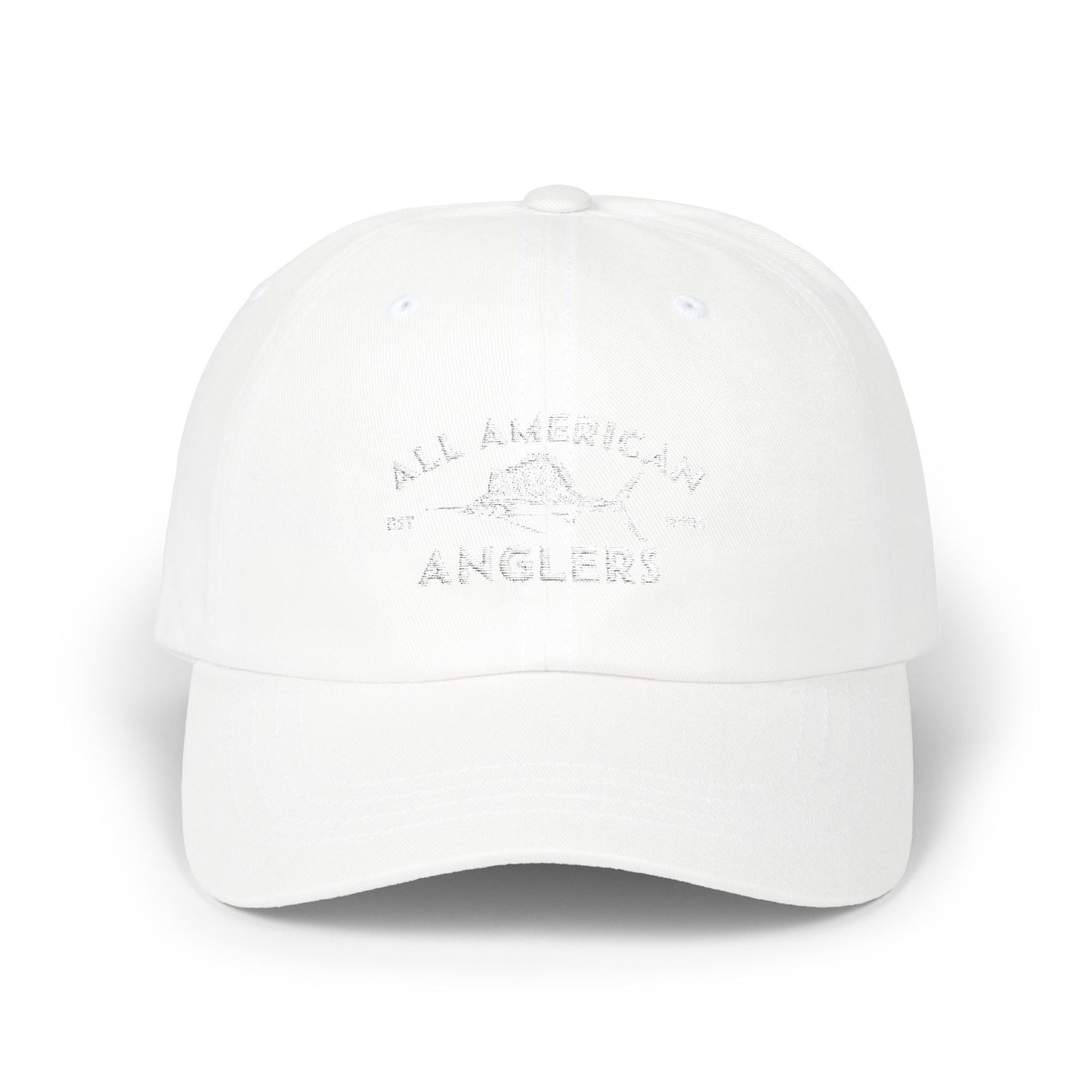 Embroidered Classic Adjustable Hat - White Logo