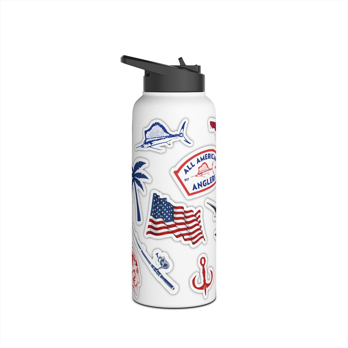 FL Sticker Decal White Steel Tumbler, 32oz