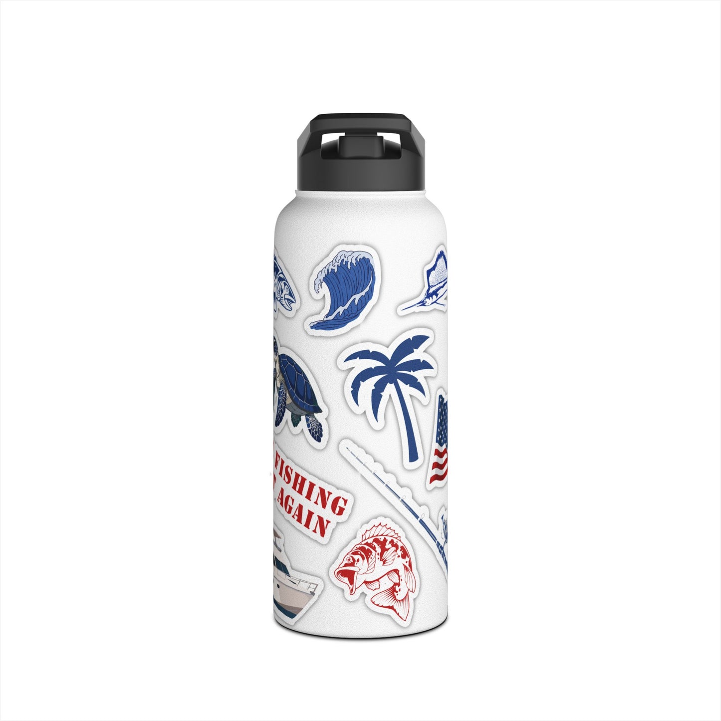 FL Sticker Decal White Steel Tumbler, 32oz
